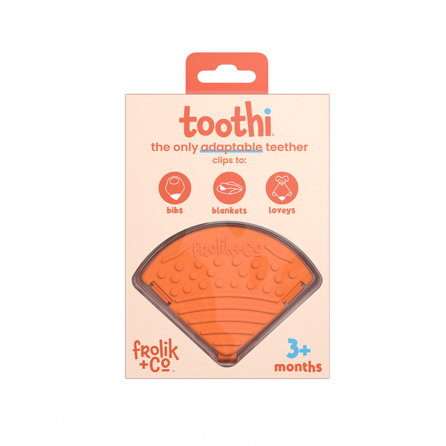 Orange Toothi teether pack – Colorful, soothing teething set.