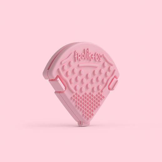 Pink Toothi teether – Soft, soothing relief for teething babies.