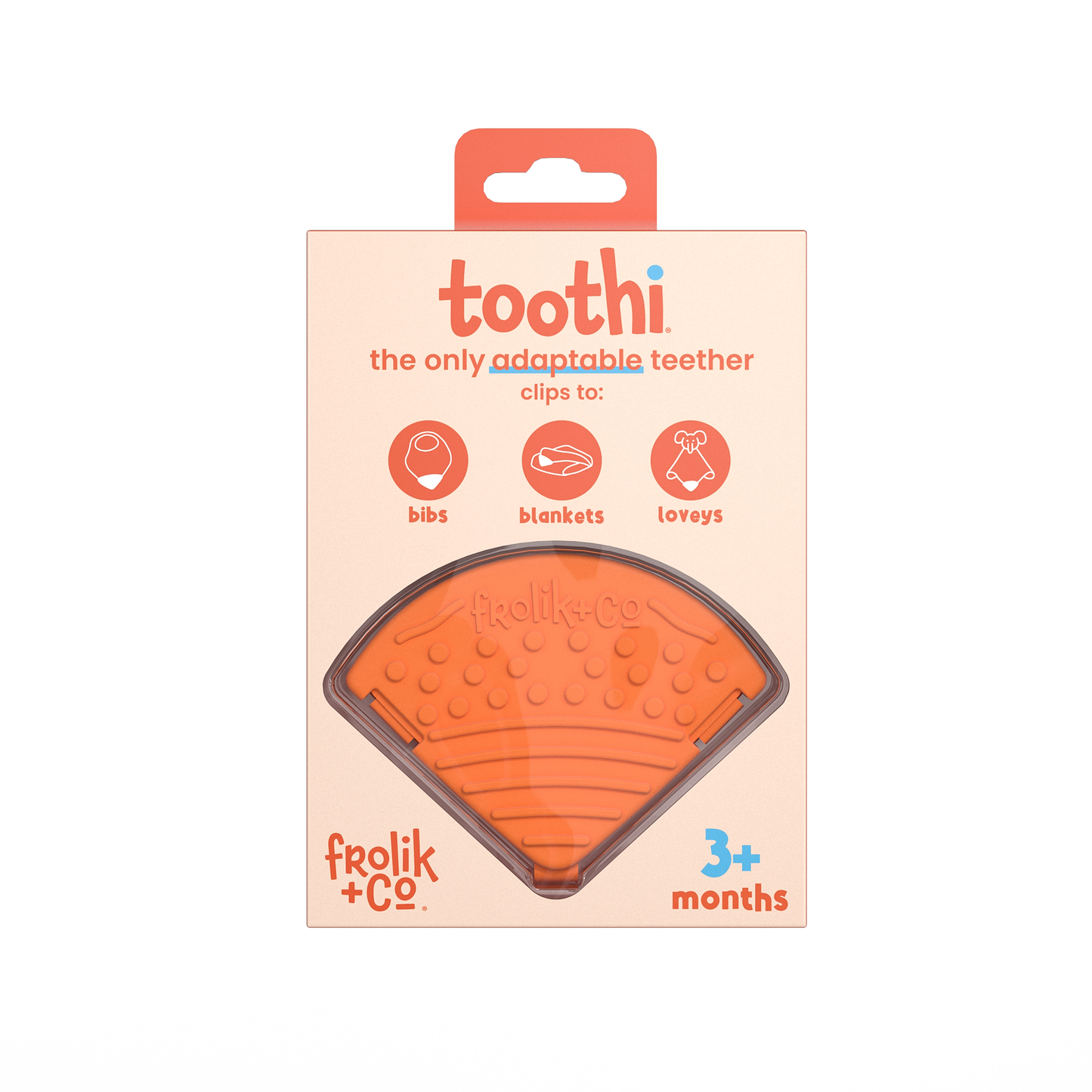 Orange Toothi teether pack – Colorful, soothing teething set.