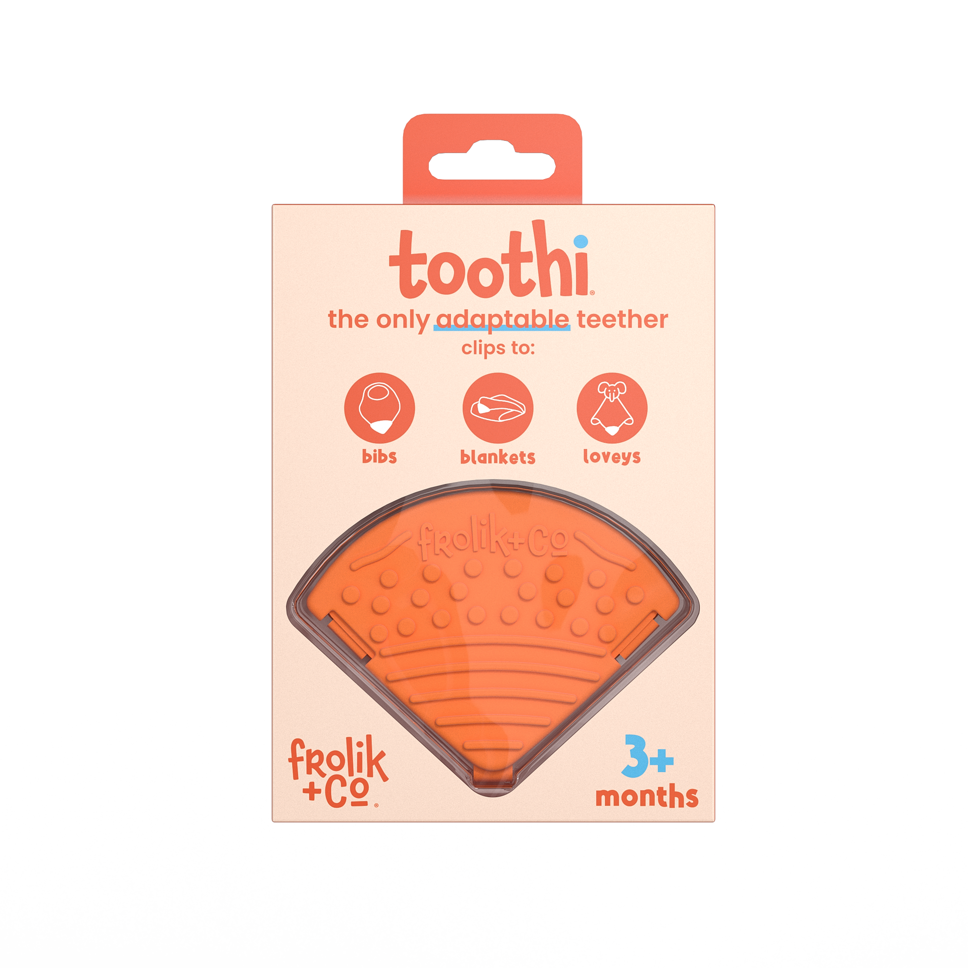 Orange Toothi teether pack – Colorful, soothing teething set.