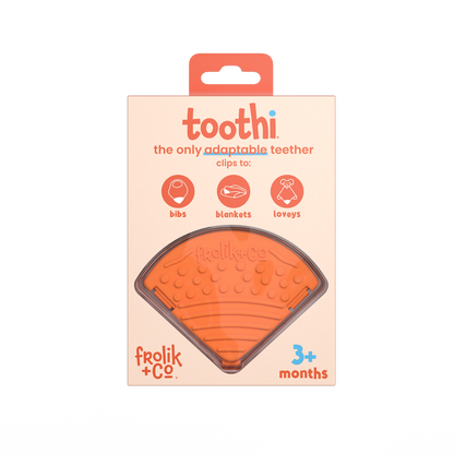 Orange Toothi teether pack – Colorful, soothing teething set.